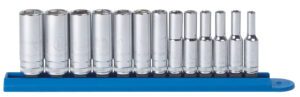 GEARWRENCH Socket Set 1/4“ Drive Deep 6pt Rail MET 13Pc