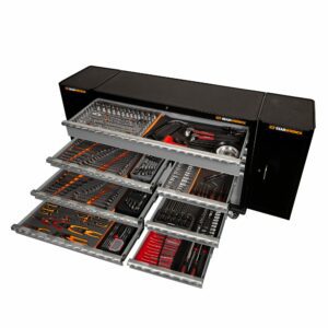 GEARWRENCH 321 piece Combination Tool Kit + 53 inch Tool Trolley + 2 Side Cabinets