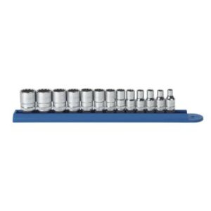 GEARWRENCH Socket Set 1/4“ Drive Standard 12pt Rail MET 13Pc