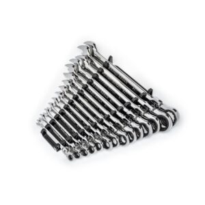 GEARWRENCH 14 Piece 90-Tooth 12 Point Flex Head Ratcheting Combination SAE Wrench Set