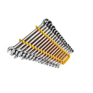 GEARWRENCH 16 Piece 90-Tooth 12 Point Metric Combination Ratcheting Wrench Set
