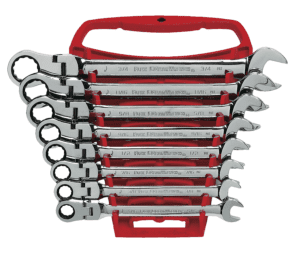 GearWrench 8 Pc. 12 Point Flex Head Ratcheting Combination SAE Wrench Set